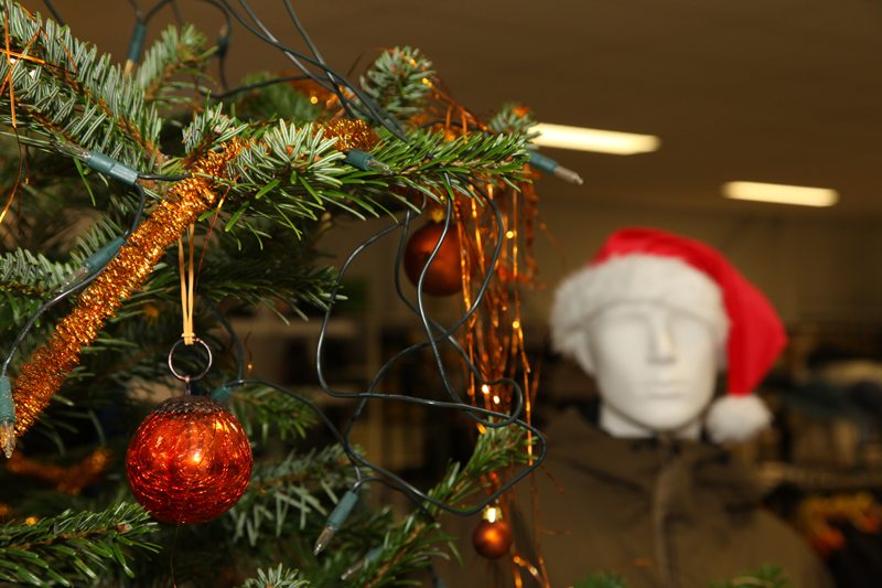 Christmas decoration in the shop.