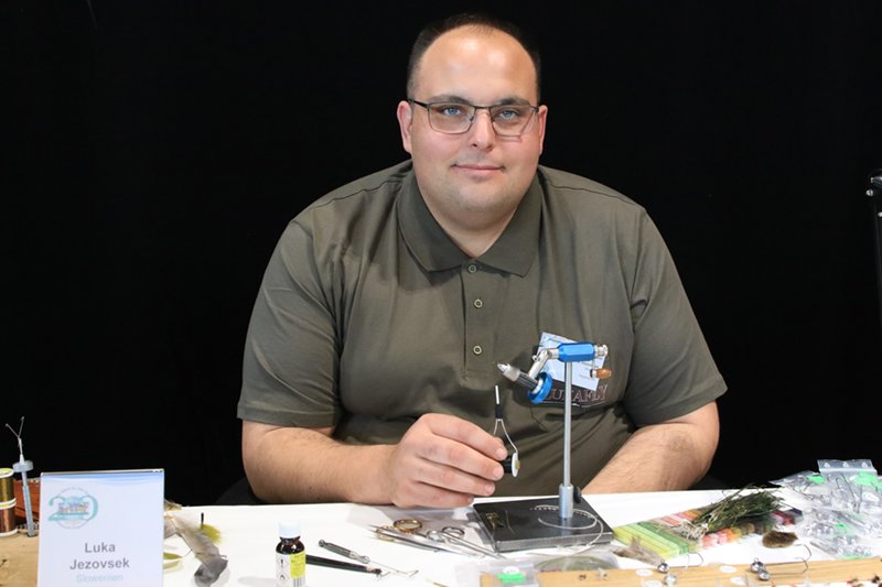 Luka Jezovšek is participating for the second time and will be tying his fly patterns on stage at the EWF.