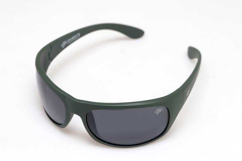 Close-fitting and flexible polarised Green Outdoor Master sunglasses.